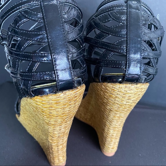 ❤️Playboy Sexy wedge strappy heels 👠 Black, NWOT Size 6 - Picture 13 of 14